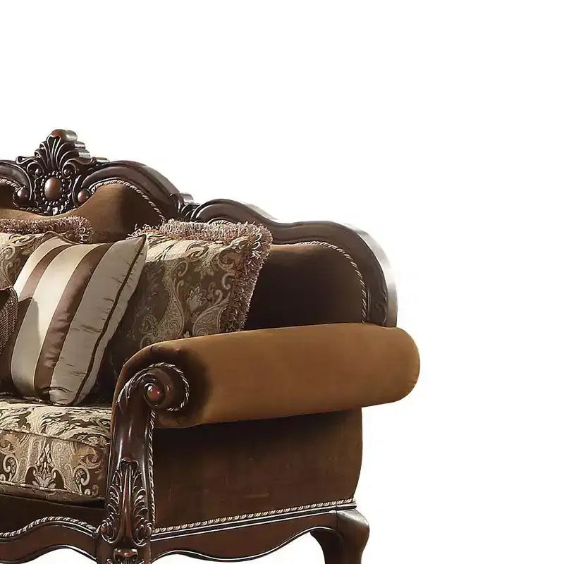 Divano Jardena 89": Braccioli Arrotondati, Gambe Queen Anne, Borchie decorative - Acme Furniture
