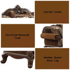 Divano Jardena 89": Braccioli Arrotondati, Gambe Queen Anne, Borchie decorative - Acme Furniture