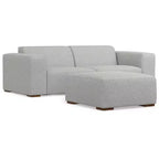WyndenHall Biggs 2 Seater Sofa and Ottoman Pale Gray