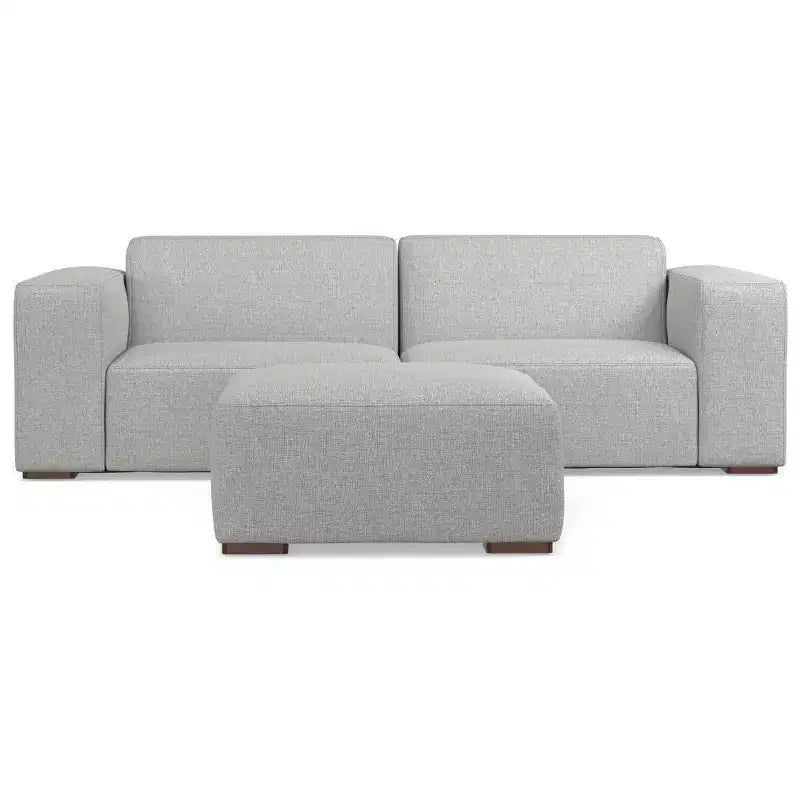 Divano a 2 posti con pouf WyndenHall Biggs Grigio Chiaro