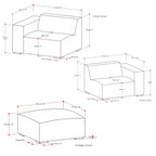 Divano a 2 posti con pouf WyndenHall Biggs Grigio Chiaro