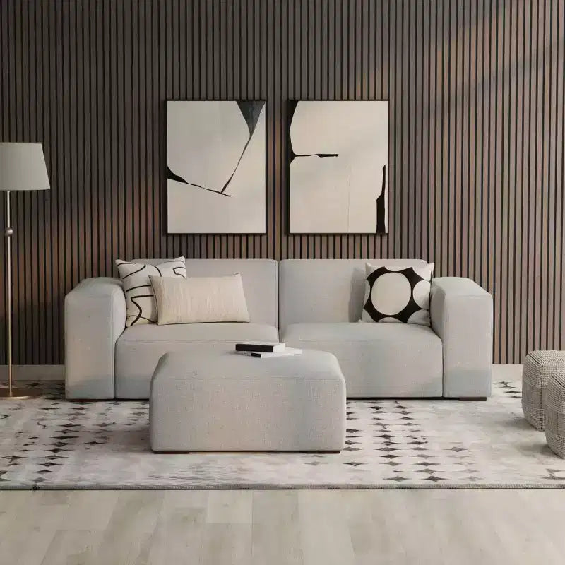 Divano a 2 posti con pouf WyndenHall Biggs Grigio Chiaro