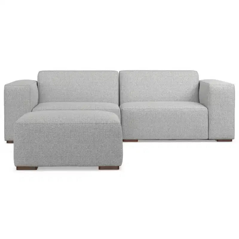 Divano a 2 posti con pouf WyndenHall Biggs Grigio Chiaro