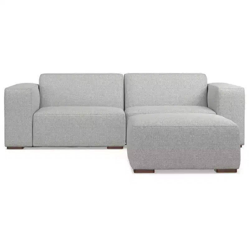 Divano a 2 posti con pouf WyndenHall Biggs Grigio Chiaro