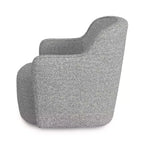 Poltrona girevole imbottita HomePop in bouclé bianco/grigio