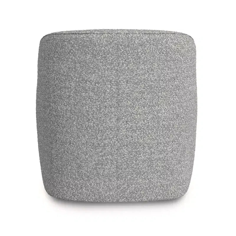 Poltrona girevole imbottita HomePop in bouclé bianco/grigio