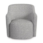 Poltrona girevole imbottita HomePop in bouclé bianco/grigio