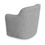 Poltrona girevole imbottita HomePop in bouclé bianco/grigio