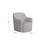 Poltrona girevole imbottita HomePop in bouclé bianco/grigio
