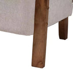 Poltrona Baxton Studio Sage in tessuto e legno con rattan intrecciato grigio chiaro/marrone noce/marrone naturale: Rivestimento in poliestere, telaio in legno di gomma