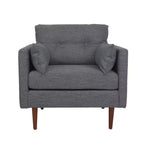 Poltrona club trapuntata Symonds Christopher Knight Home con cuscini decorativi, carbone/noce