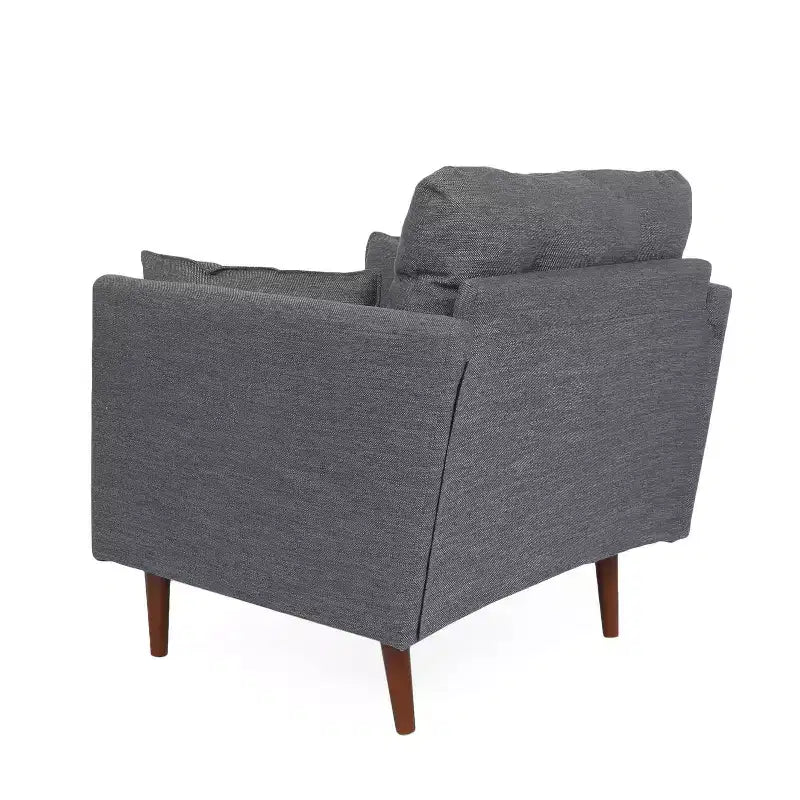 Poltrona club trapuntata Symonds Christopher Knight Home con cuscini decorativi, carbone/noce