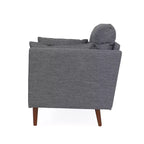 Poltrona club trapuntata Symonds Christopher Knight Home con cuscini decorativi, carbone/noce