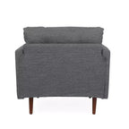 Poltrona club trapuntata Symonds Christopher Knight Home con cuscini decorativi, carbone/noce