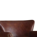 Poltrona Accent Acme Furniture Leeds in Pelle Fiore Vintage Marrone Scuro