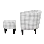 Breighton Home Prendete Posto Poltrona Accent Churchill con Ottomana in Plaid Grigio