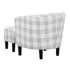 Breighton Home Prendete Posto Poltrona Accent Churchill con Ottomana in Plaid Grigio