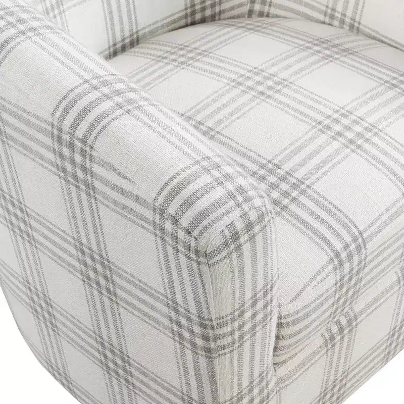 Breighton Home Prendete Posto Poltrona Accent Churchill con Ottomana in Plaid Grigio