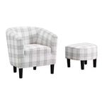 Breighton Home Prendete Posto Poltrona Accent Churchill con Ottomana in Plaid Grigio