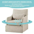 Sedia girevole con gonna London azzurra - Martha Stewart: imbottita, rotazione a 360 gradi, nessun assemblaggio richiesto
