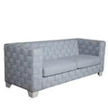 Acme Furniture 85" Saree Sofa Light Teal Chenille/White Finish