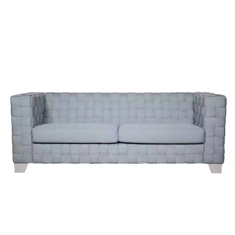 Divano Saree Acme Furniture 85" ciniglia teal chiaro/finitura bianca