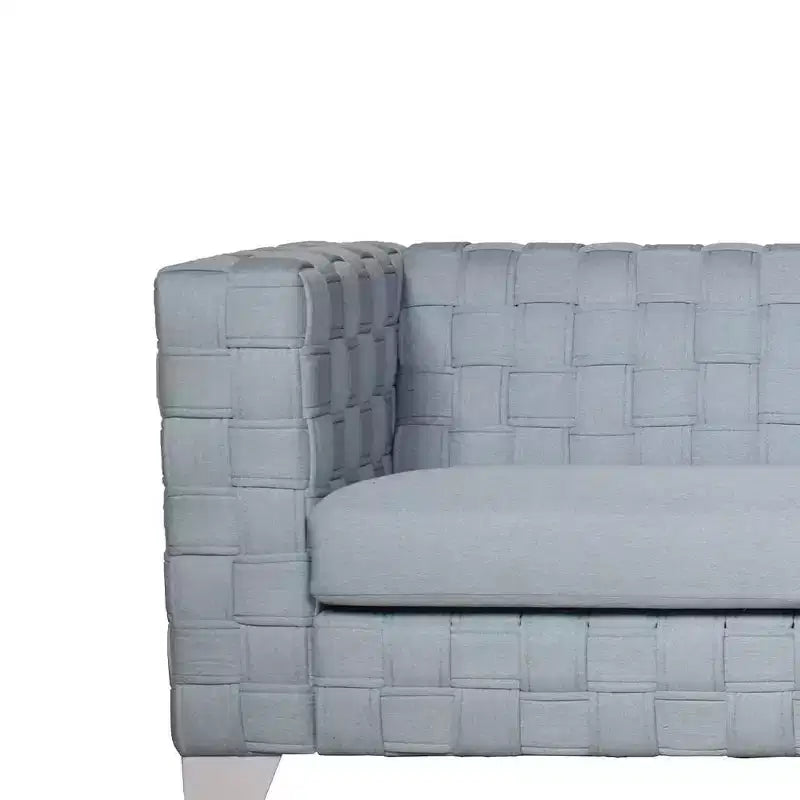Divano Saree Acme Furniture 85" ciniglia teal chiaro/finitura bianca