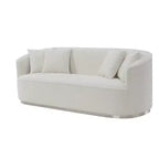 Divano Odette Acme Furniture 83" in Velluto Beige: Lussuoso Rivestito, Struttura in Legno, Include 4 Cuscini Decorativi