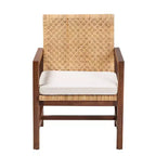 bali & pari Lovina Rattan and Acacia Wood Arm Chair Light Honey/Light Brown