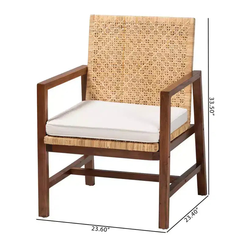 bali & pari Poltrona Lovina in Rattan e Legno di Acacia, Miele Chiaro/Marrone Chiaro
