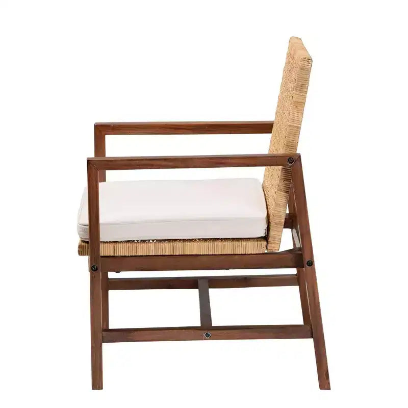 bali & pari Poltrona Lovina in Rattan e Legno di Acacia, Miele Chiaro/Marrone Chiaro