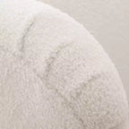 Comfort Pointe Poltrona accento Vesper Bouclé bianco latte: senza braccioli, a pozzetto, gambe in legno, cuscino in schiuma