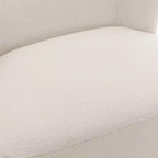 Comfort Pointe Poltrona accento Vesper Bouclé bianco latte: senza braccioli, a pozzetto, gambe in legno, cuscino in schiuma