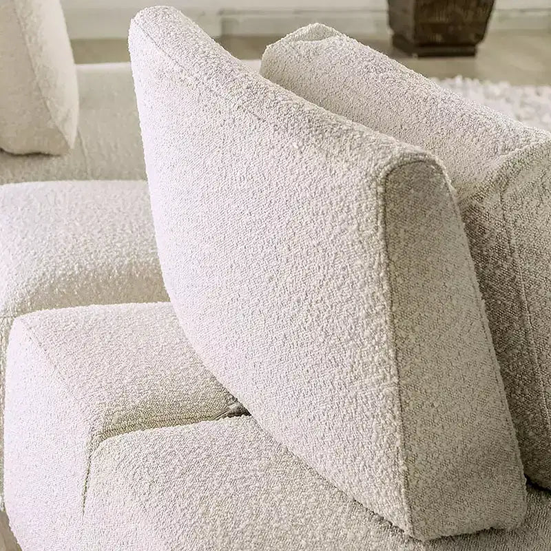 HOMES: Inside + Out Poltrona modulare moderna senza braccioli Povoa in Boucle con schienale estensibile Beige