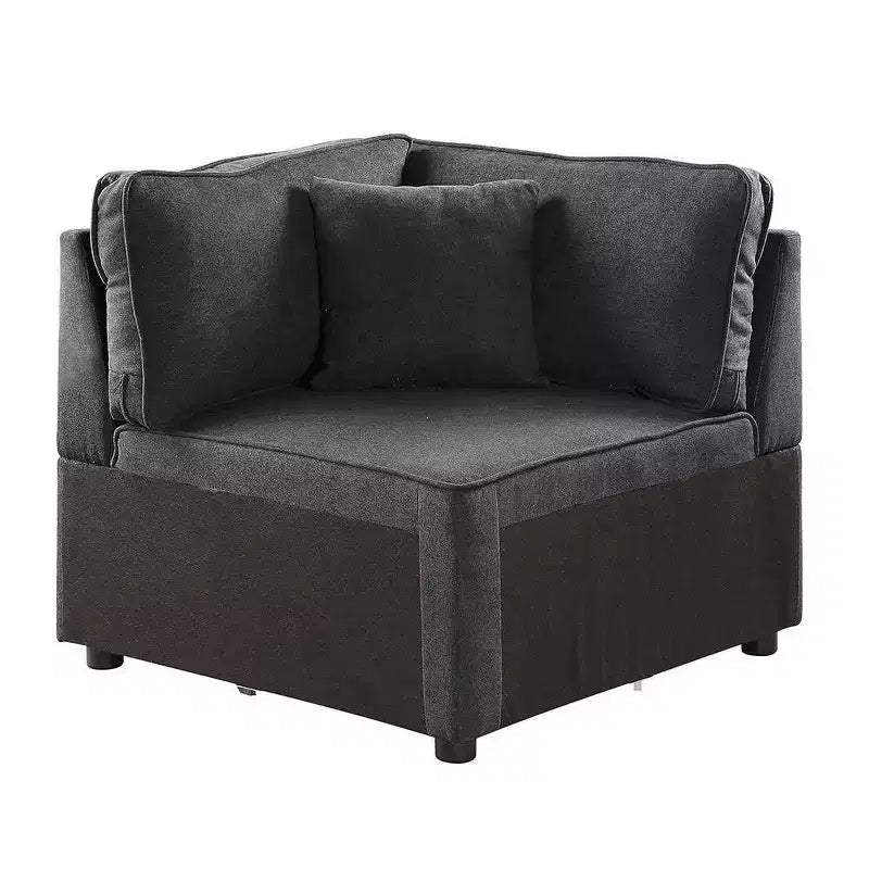 33" Silvester Gray Fabric - Acme Furniture: Upholstered Leather, Wood Frame, No Assembly Required