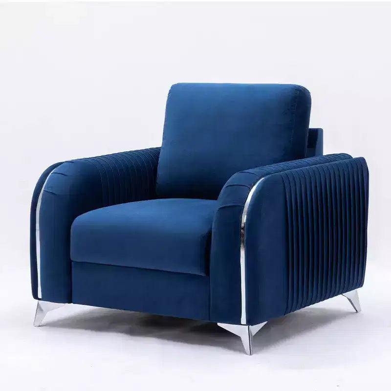 Poltrona decorativa Wenona in velluto blu Acme Furniture
