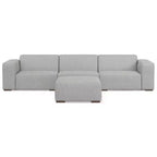 WyndenHall Biggs 3 Seater Sofa and Ottoman Pale Gray