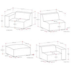 Divano a 3 posti con pouf WyndenHall Biggs grigio chiaro
