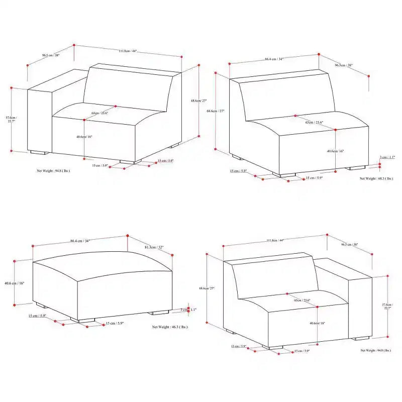 Divano a 3 posti con pouf WyndenHall Biggs grigio chiaro