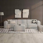 Divano a 3 posti con pouf WyndenHall Biggs grigio chiaro