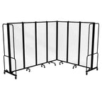 Hampden Furnishings Otis Collection Divisorio per ambienti portatile a 7 pannelli trasparenti nero