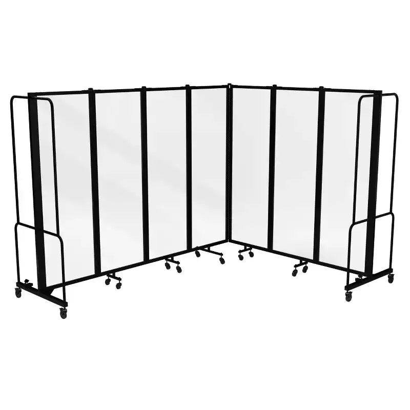Hampden Furnishings Otis Collection Divisorio per ambienti portatile a 7 pannelli trasparenti nero