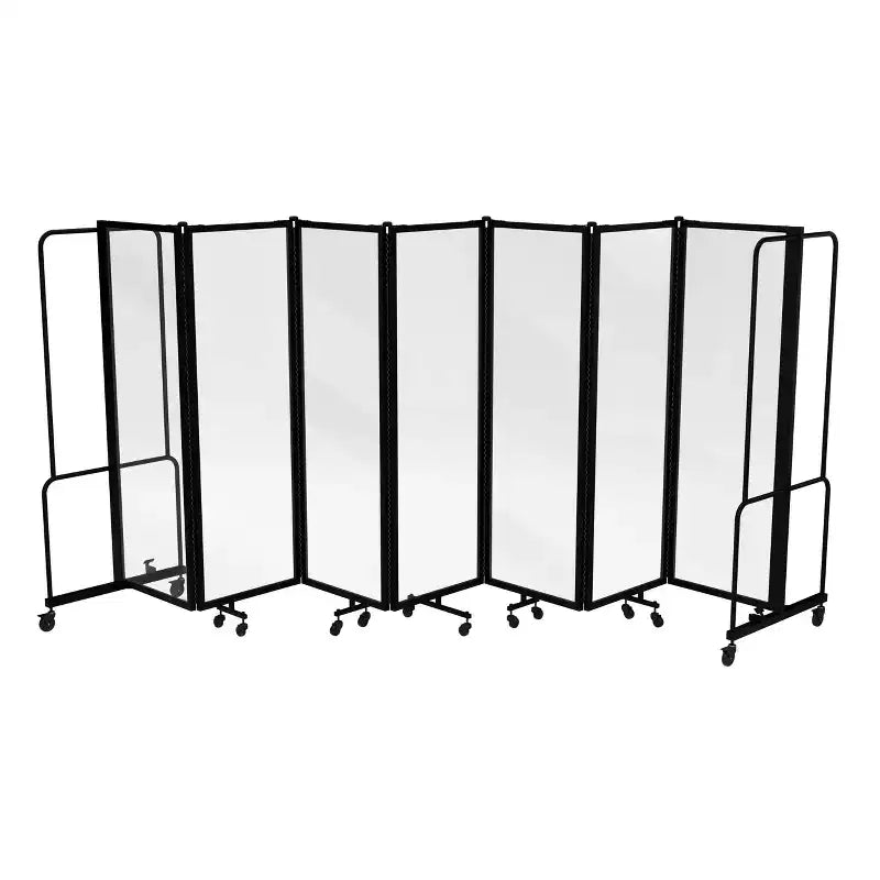 Hampden Furnishings Otis Collection Divisorio per ambienti portatile a 7 pannelli trasparenti nero