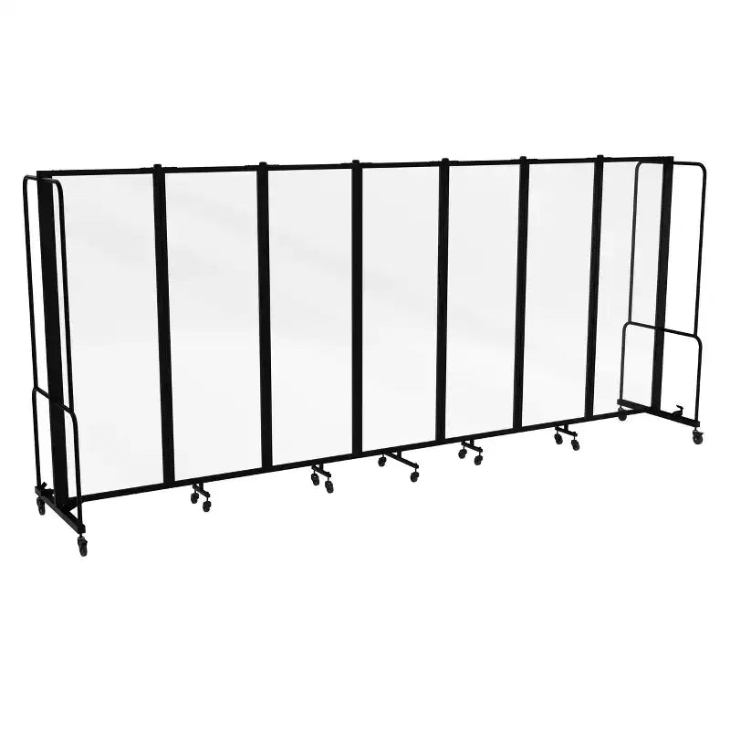 Hampden Furnishings Otis Collection Divisorio per ambienti portatile a 7 pannelli trasparenti nero