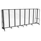 Hampden Furnishings Otis Collection Divisorio per ambienti portatile a 7 pannelli trasparenti nero