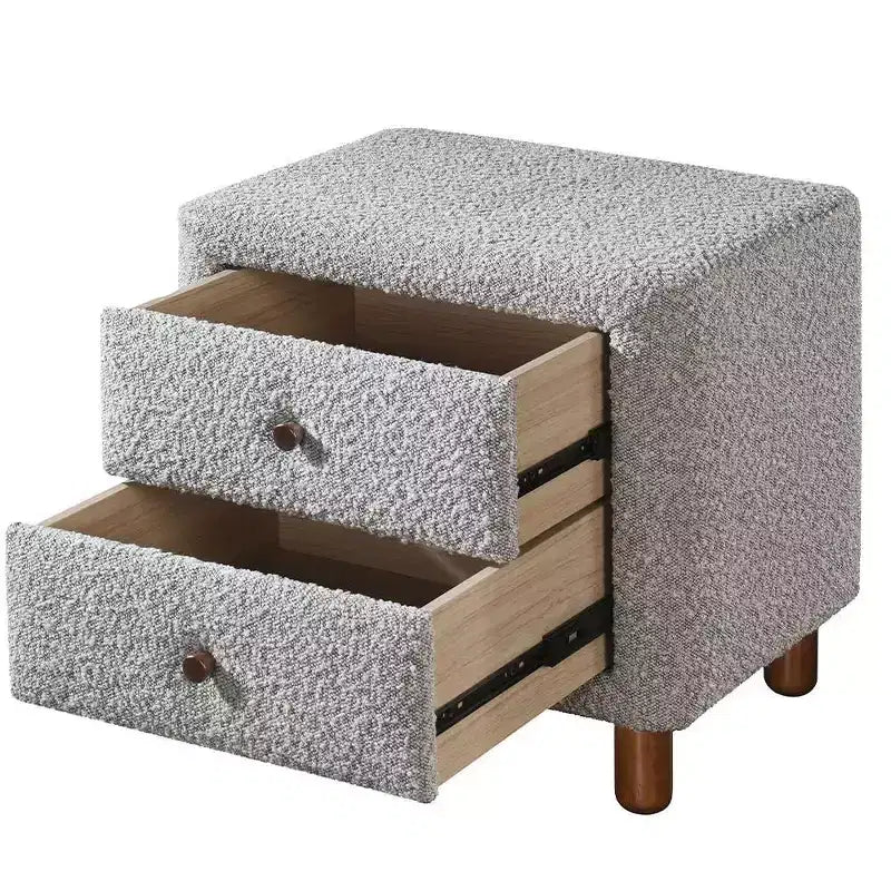 Comodini Cleo 20" in boucle grigio - Acme Furniture