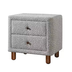 Comodini Cleo 20" in boucle grigio - Acme Furniture
