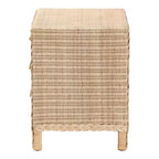 Bali & Pari Lanica Comodino a 3 cassetti in rattan, marrone chiaro