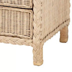 Bali & Pari Lanica Comodino a 3 cassetti in rattan, marrone chiaro