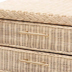 Bali & Pari Lanica Comodino a 3 cassetti in rattan, marrone chiaro